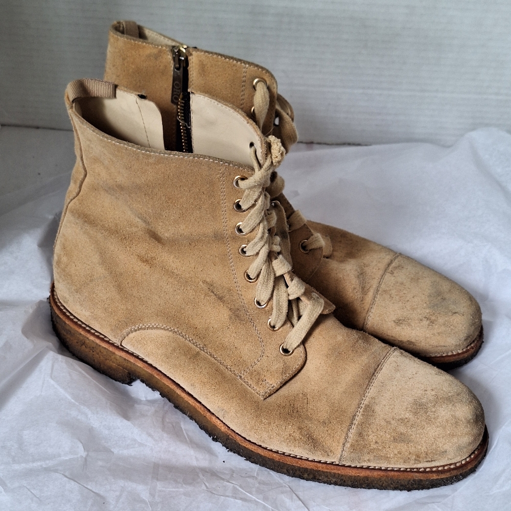 ORO Los Angeles Crepe Combat Suede Boots Size 11